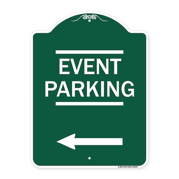 Thanks for Coming Turn Right for Exit Event Parking with Left Arrow, Green & White, GW-1824-22824